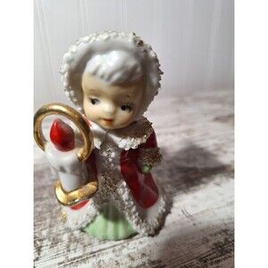 Vintage Christmas Bell Angel Holding Candle Light Lefton  Japan ￼ultra Rare HTF